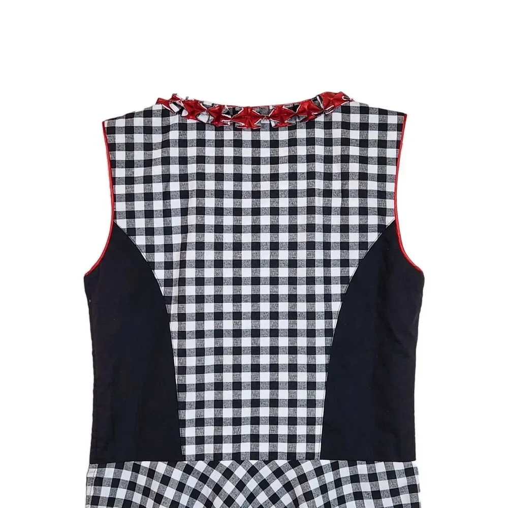 Authentic German Girls Gingham Dirndl Dress Ribbon Lace Up Oktoberfest Sz. 9/10